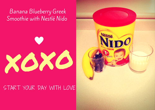 Banana Blueberry Greek Smoothie Recipe with Nestlé Nido 1+