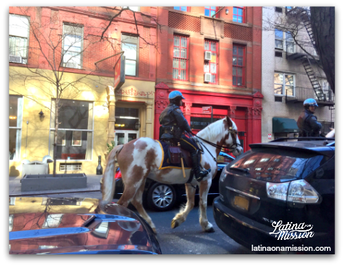 Policeman and police horse in Manhattan, New York | Latina On a Mission