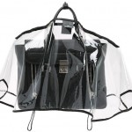 Clear handbag raincoat protects handbag from the elements