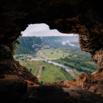 The Cueva Ventana cave opening to a view of the surrounding area in Arecibo, Puerto Rico.
